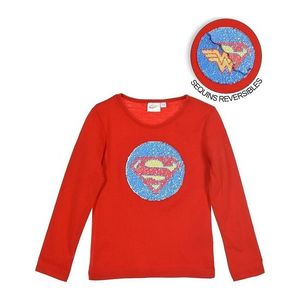 červené dievčenské tričko super hero vyobraziť
