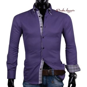 40030-AD-217 Fialová košeľa ADRIANO CALITRI - SLIM FIT vyobraziť