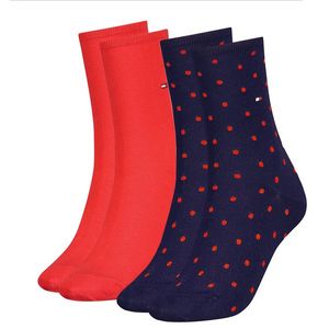 TOMMY HILFIGER - 2PACK red & navy dots ponožky-39-42 vyobraziť