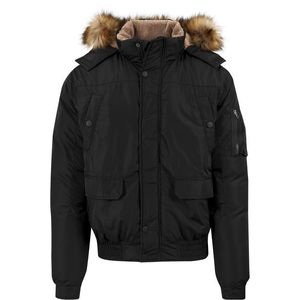 Urban Classics Zimná bunda hnedá melírovaná / čierna vyobraziť