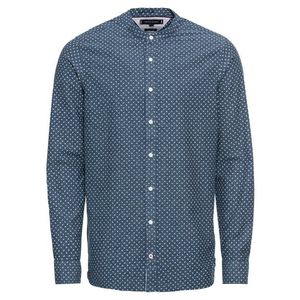 TOMMY HILFIGER Košeľa 'SLIM CO/LI MICRO PRINT SHIRT' tmavomodrá vyobraziť