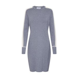 Calvin Klein Šaty 'LS KNITTED SWEATER DRESS' sivá vyobraziť