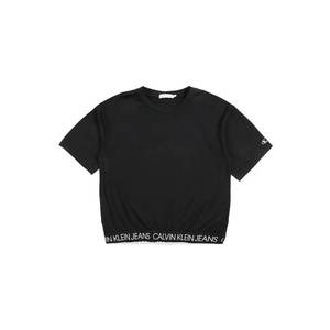 Calvin Klein Jeans Tričko 'LOGO WAISTBAND CROPP' čierna vyobraziť