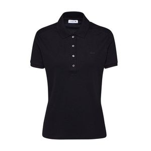 LACOSTE Tričko 'CHEMISE COL BORD-COTES MA' čierna vyobraziť