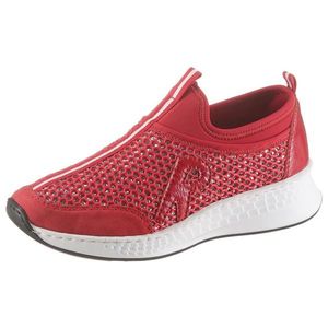 RIEKER Slip-on obuv červená / biela / strieborná vyobraziť