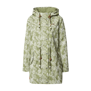 Ragwear Prechodný kabát 'Canny Leaves W' zelená / biela vyobraziť