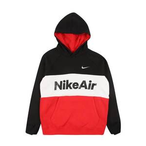 Nike Sportswear Mikina 'AIR PO' červená / čierna / biela vyobraziť