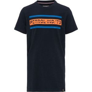Petrol Industries Tričko modrá / čierna / oranžová vyobraziť