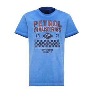Petrol Industries Tričko modrá / tmavomodrá / pastelovo červená vyobraziť