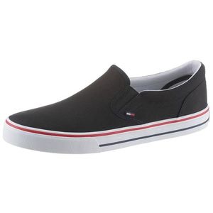 Tommy Jeans Slip-on obuv čierna / biela / červená vyobraziť