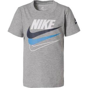 Nike Sportswear Tričko sivá melírovaná / biela / námornícka modrá / nebesky modrá vyobraziť