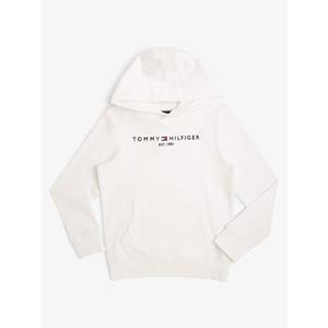 TOMMY HILFIGER Mikina 'ESSENTIAL HOODIE' biela vyobraziť