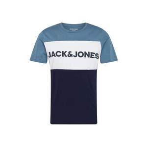 JACK & JONES Tričko čierna / námornícka modrá / modrosivá / biela vyobraziť