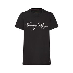 TOMMY HILFIGER Tričko 'HERITAGE' čierna / biela vyobraziť
