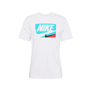 Nike Sportswear Tričko biela / tyrkysová / červená / čierna vyobraziť
