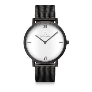 Kapten & Son Analógové hodinky 'Pure Lux' čierna / biela vyobraziť