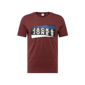 JACK & JONES Tričko 'SHAUN' vínovo červená / biela / čierna / modrá vyobraziť