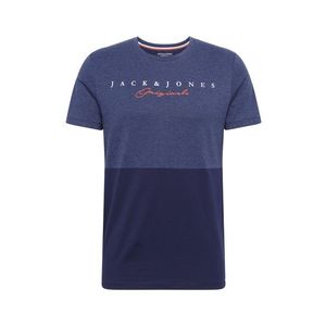 JACK & JONES Tričko 'Station' biela / námornícka modrá / oranžová vyobraziť