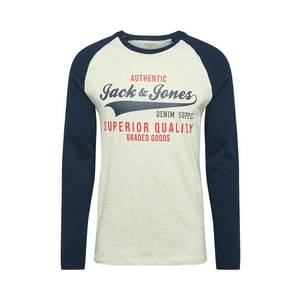 JACK & JONES Tričko modrá / béžová vyobraziť