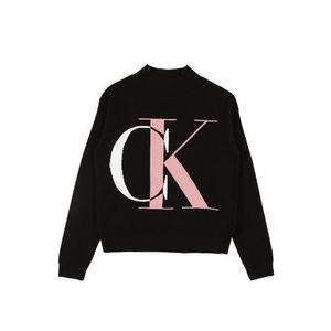 Calvin Klein Jeans Sveter čierna / ružová / biela vyobraziť