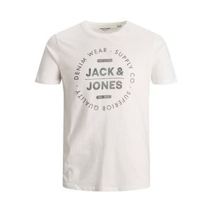 JACK & JONES Tričko šedobiela / tmavosivá vyobraziť