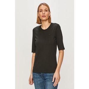 Bavlnené tričko Lacoste TF9424-166, čierna farba vyobraziť