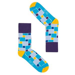 Unisex modro-žlté ponožky Spox Sox Abstraction vyobraziť