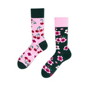 Ružovo-zelené ponožky Cherry Blossom vyobraziť