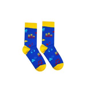 Modro-žlté ponožky Hudobník vyobraziť