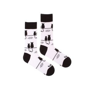 Čierno-biele ponožky Kocúr a mačka vyobraziť