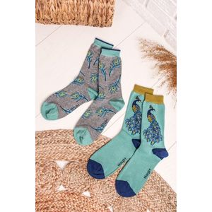 Sivo-tyrkysové ponožky Pavone Sock - dvojbalenie vyobraziť