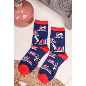 Modro-červené ponožky Gatto Socks vyobraziť