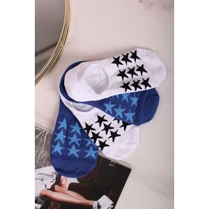 Dámske modro-biele členkové ponožky Super Star Liner - dvojbalenie vyobraziť