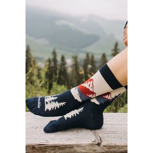 Modro-červené vzorované ponožky Panoramata vyobraziť