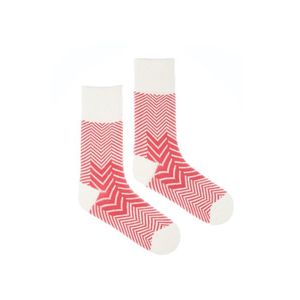 Bielo-červené ponožky s prímesou vlny Vlnáč Turista Červeň vyobraziť