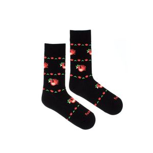 Čierne vzorované ponožky Kohútik vyobraziť