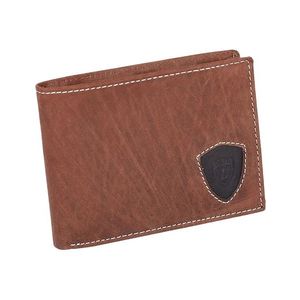 Hnedá pánska peňaženka s logom vyobraziť