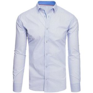 Pánska biela košeĺa s modrými vzormi vyobraziť