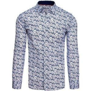 Biela pánska košeĺa s modrými vzormi vyobraziť