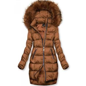 Hnedá zimná bunda na zips vyobraziť