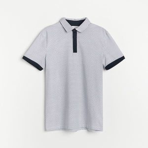 Reserved - Polo tričko s kontrastnými prvkami - Biela vyobraziť