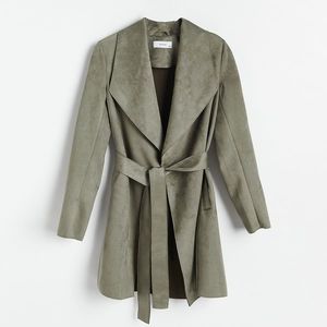 Reserved - Kabát z ekologického semišu - Khaki vyobraziť