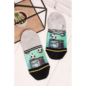 Pánske sivo-zelené členkové ponožky Soccer at TV vyobraziť