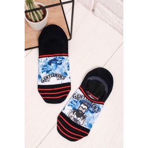 Pánske modro-červené členkové ponožky Barber vyobraziť
