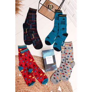 Pánske viacfarebné ponožky v darčekovej krabičke Arcade Sock Box - štvorbalenie vyobraziť