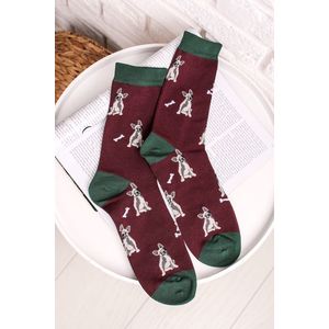 Pánske bordové vzorované ponožky Lyman Bamboo Dog Socks vyobraziť