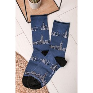 Pánske tmavomodré vzorované ponožky Monument Socks vyobraziť
