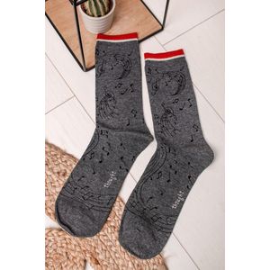 Pánske tmavosivé vzorované ponožky Wallace Bamboo Music Socks vyobraziť