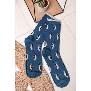 Pánske tmavomodré vzorované ponožky Penguin Bamboo Socks vyobraziť