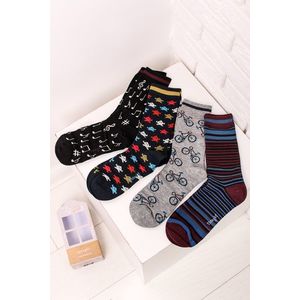 Pánske viacfarebné ponožky v darčekovom balení Laurence Bamboo Socks - štvorbalenie vyobraziť